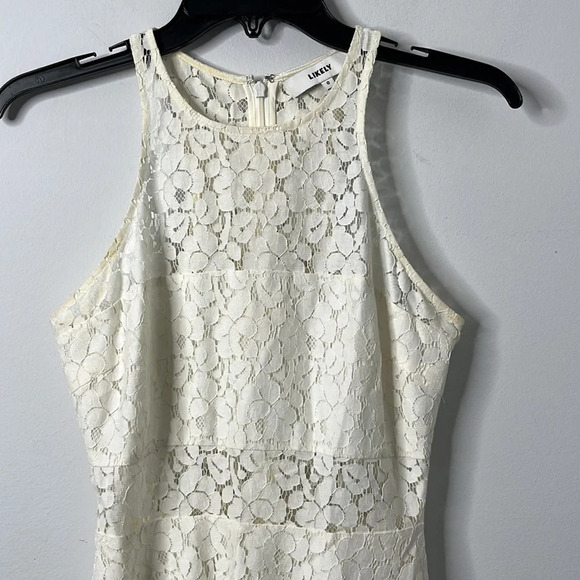 Likely Ivory Lace Fit & Flare Sleeveless Mini Dress - Picture 3 of 7